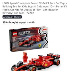 LEGO Speed Champions Ferrari SF-24 F1 Race Car Toys - Building Sets for Kids, Boys & Girls, Ages 10+ - Ferrari F1 Model Car Kits for Display or Play -