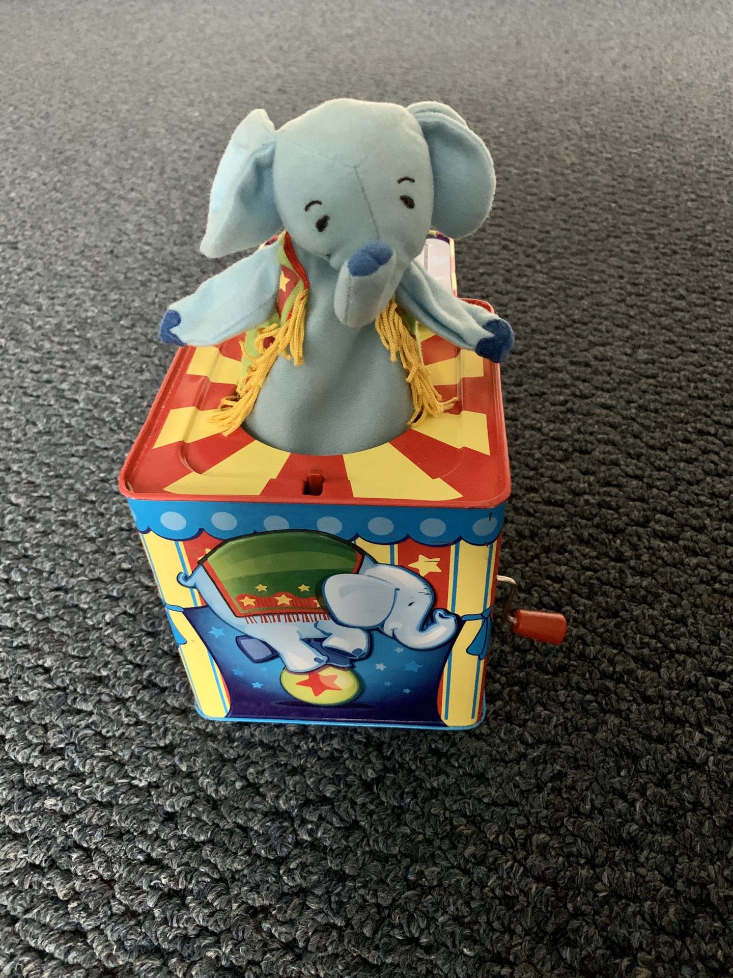 Schylling's silly circus elephant jack in the box