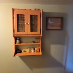 Peach Pink Shelf With Doors