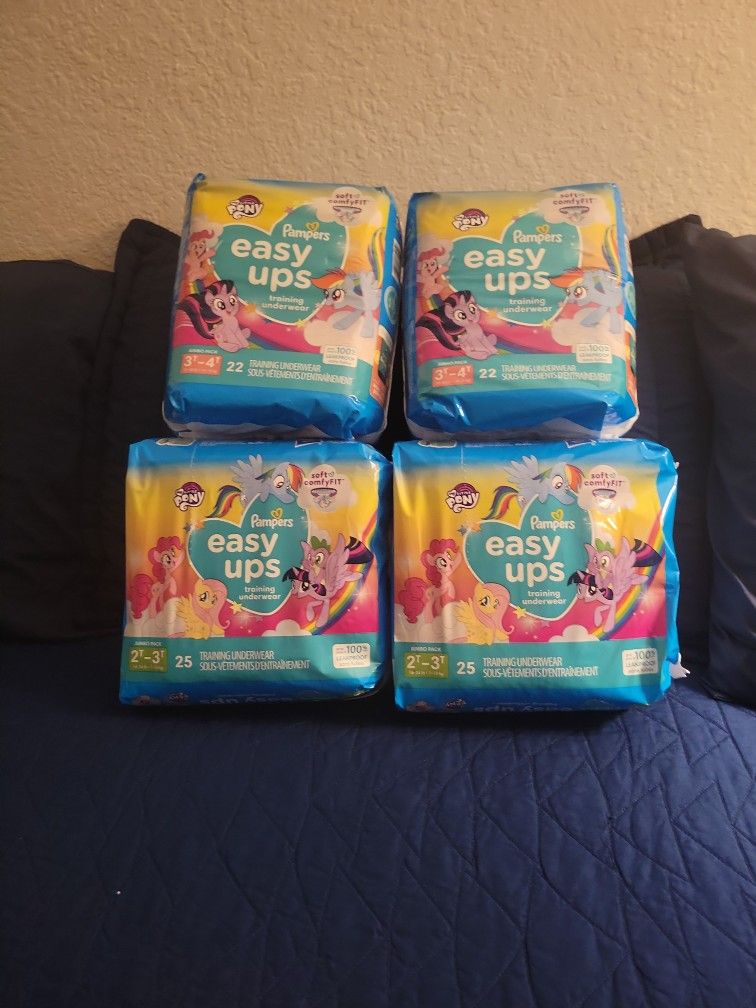 Pampers Easy Ups 4 Bags  Size 2/3   and 3/4