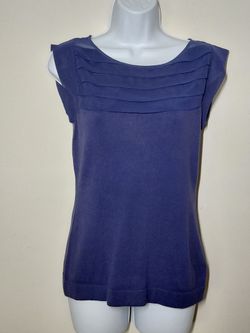 The Limited Women's Top Navy Blue Lace Cap Sleeves