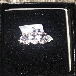 Morganite & Silver Ring Size 5