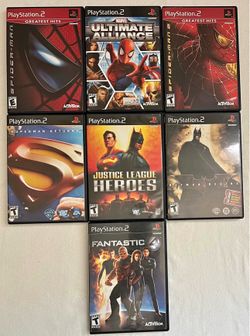 PS2 Superhero Collection – Batman, Spider-Man, Marvel & DC – 7 Complete Games
