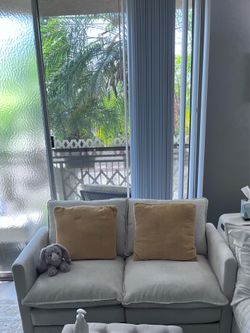 52” Living spaces love seat, bout in May 2026