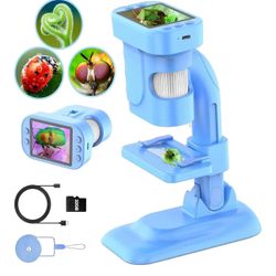 🔥Brand new🔥 Microscope for Kids - 300x Zoom toy Microscope 2.8inch Digital Microscopes 1080P HD STEM Kits Educational Toys Science Kits for STEM Toy