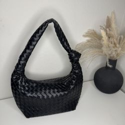 a new day Black Woven Shoulder Bag