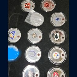 Silver DOLLAR Plated NFL COINS And OTHERS. 