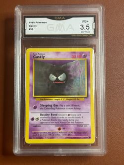 1999 Gastly 50/102 Unlimited Base Set WOTC Shadowless GMA 3