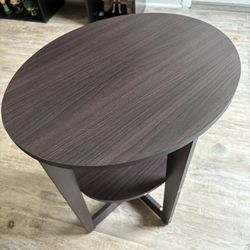 Dark Wood Oval Side Table