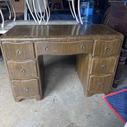 Waterfall Vintage Antique Desk -  46” x 24” 