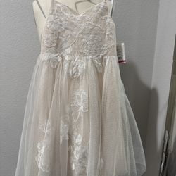 Flower Girl Dress / Size 2 T / Ivory Stone Color / Brand New 