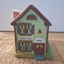 Vintage 1991 National Decor Light Up Christmas Village House “Doctor’s House