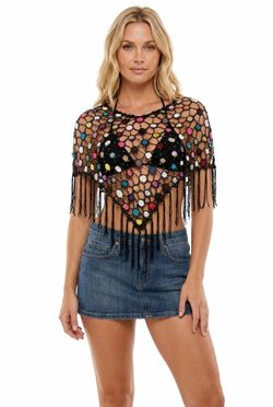 Festival Crochet Floral Poncho