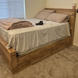 Hyanna Full Panel Bed With 4 Storage Drawers 