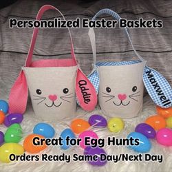 Adorable Personalized Easter Baskets / Egg Hunt Baskets