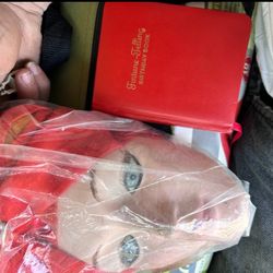 vintage fortune teller mask and book 