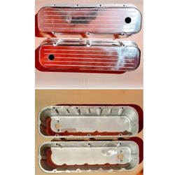 Polished cast aluminum valve covers