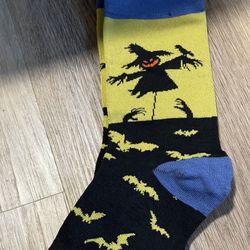 Adult Scarecrow Halloween Socks 