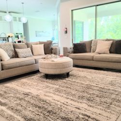 Beige Cindy Crawford Couch Set 