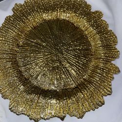 Gold Charger Plate Glass