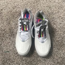 Under Armor Fast pitch Clear With Colorful Shoelaces Size 7