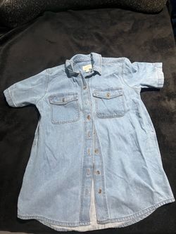 Universal Thread Women's Short Sleeve Shirtdress NWT FLAWS Light Wash Size Small