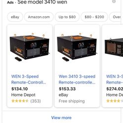 Wen 3 Speed Remote Controlled Air Filtration System