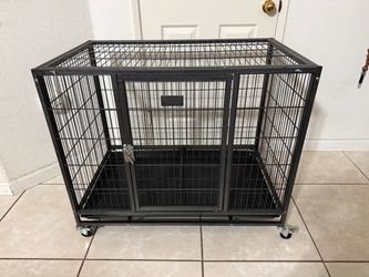 Steel dog crate, solid!￼