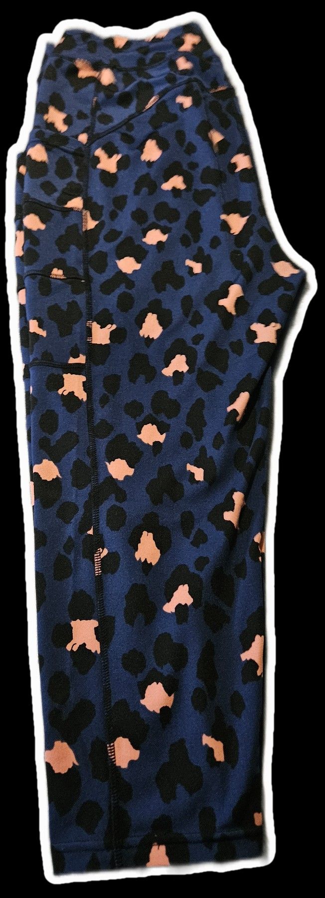 Blue Leopard Print PopFit Capri Leggings 