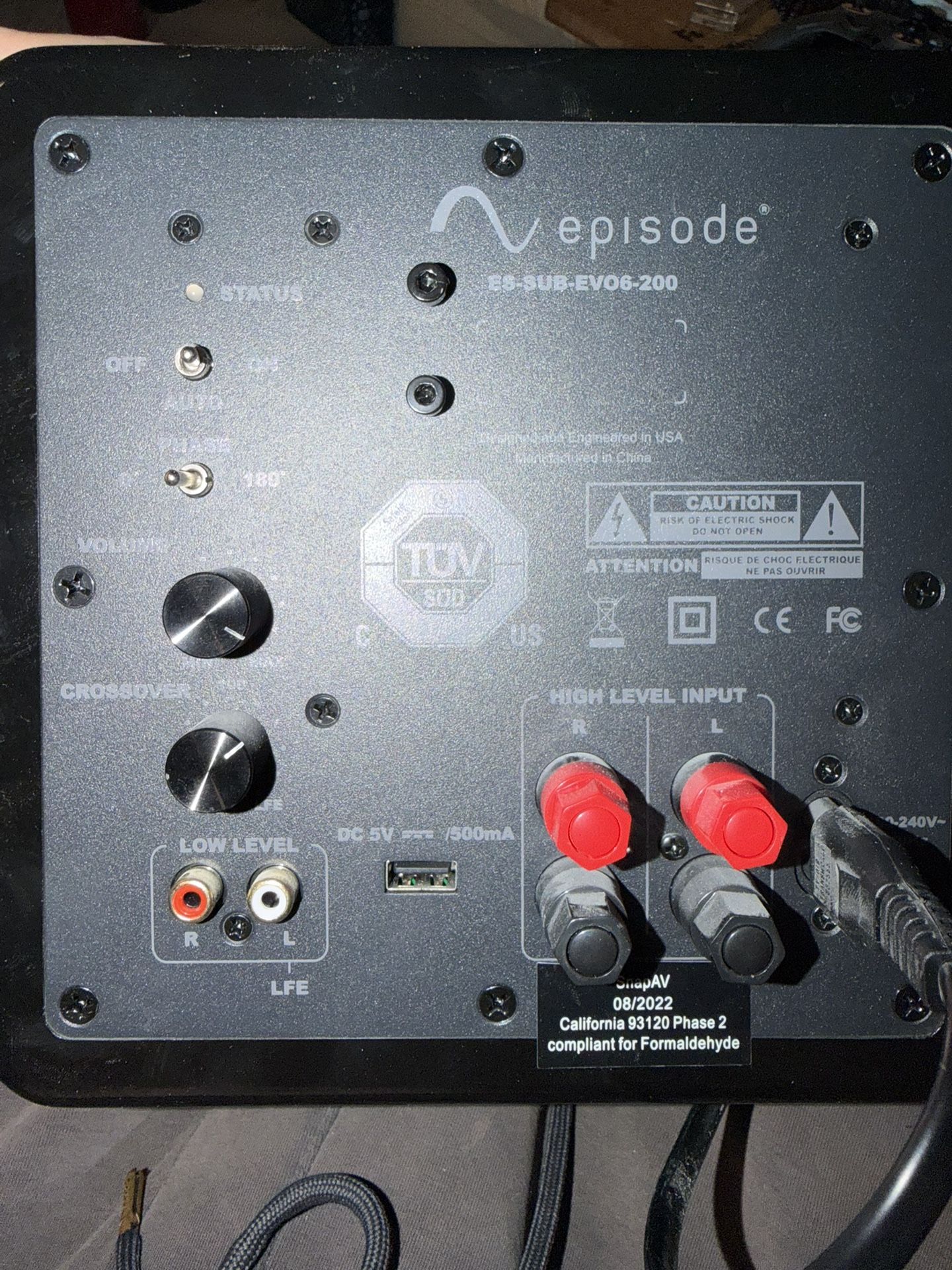 EPISODE® EVOLUTION SERIES SEALED SUBWOOFER ES-SUB-EVO6-200-BLK