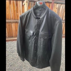 Genuine Leather Shirt Jacket XL 