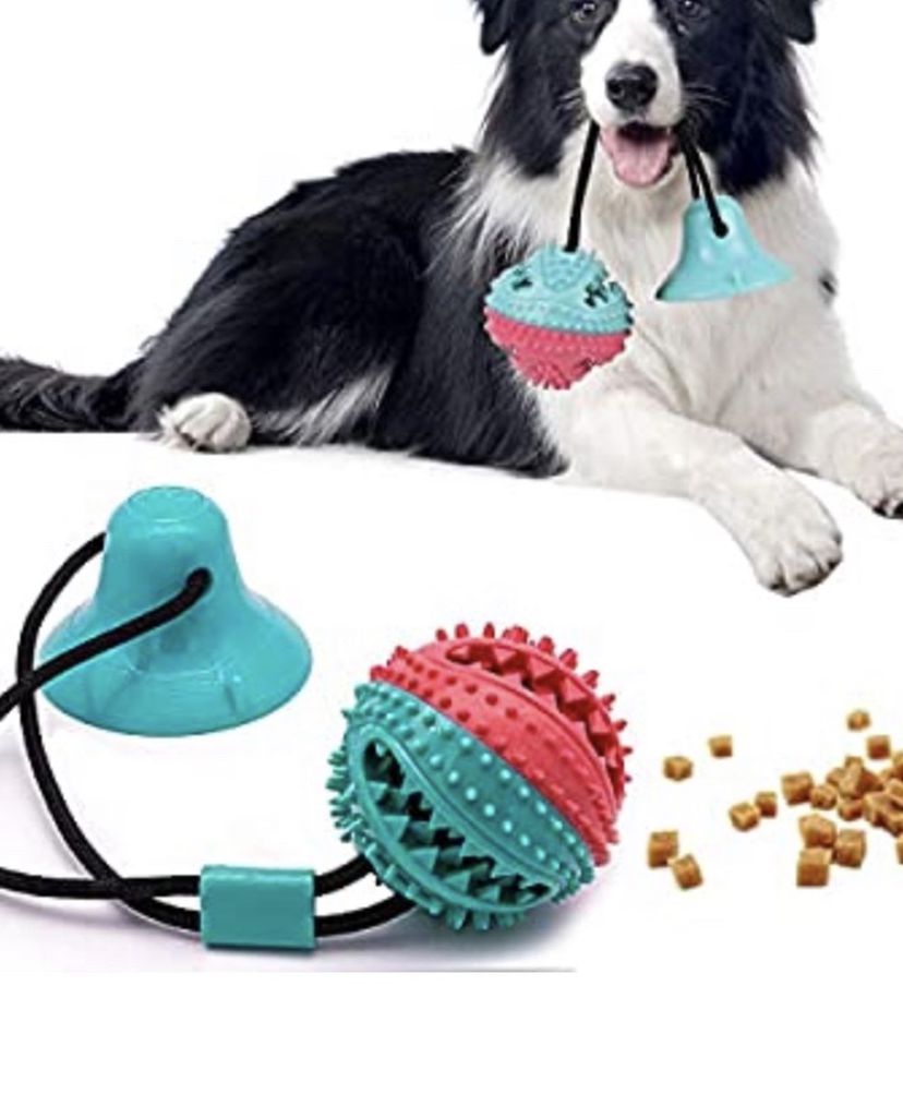 Suction Cup Dog Toy, Dog Chewing Toy Tug of War Game Ball, Dog Chewing Rope, Tooth Cleaning and Molar Toy, Multifunctional Interactive Training Dog T