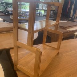 Kitchen Countertop Organizer Bamboo Wooden Counter Storage Shelf Rack for Spice, Soap, Skin Care, Makeup Display Stand, Bathroom Shelves, Vanity, Offi