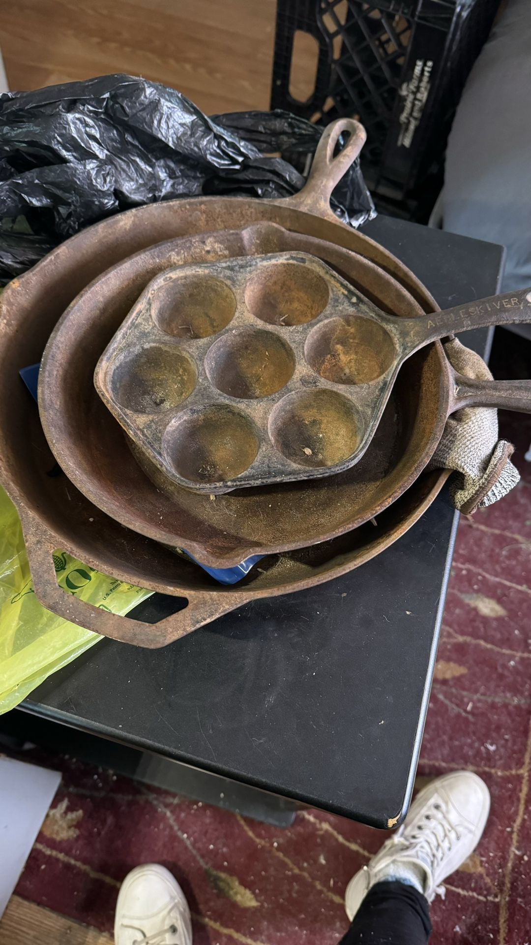 Moving!  Three Cast Iron Pans! One Price For All