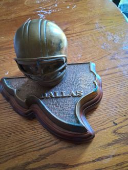 Vintage Brass Football Helmet