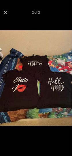Hello 40 - 3 pcs t-shirts, Large Size, One Time Use, Perfect Condition
