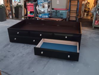 Black Kids Twin Captains Platform Bed