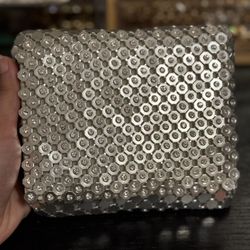 Silver Mini Purse With Chain