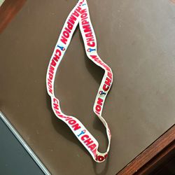 Champion Logo ID Badge Holder Lanyard Strap Polyester White Red Blue
