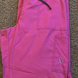 Scrub Pants – Size Large – Pink – With Pockets & Drawstring