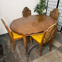 Vintage Dining Table set with 4 Dining Chairs