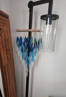 Handcrafted  Windchime Driftwood/Recycled Glass