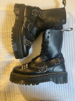 Jadon hi smooth leather studded store platform boots