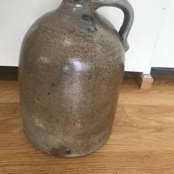 Vintage Farmhouse Pottery Primitive Beehive Jug Hand Letter Cobalt 2