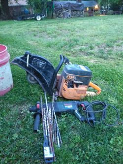 Concrete saw and Bosch hammer drill