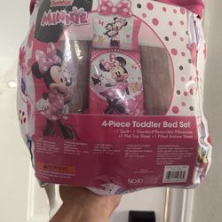 Minnie Mouse crib set , pillow cover, mattress cover, blanket