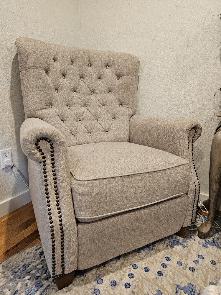 Tufted Taupe Push-back Recliners - 4 Available 