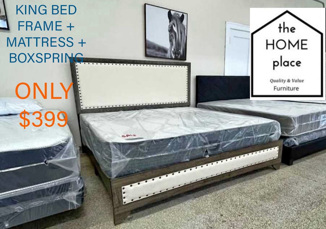 Brand New King Bed Frame with Mattress & Box Spring! Only $399 π¨Ready for Delivery π
