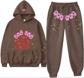 SP5DER SWEATSUIT ANGEL NUMBER BROWN