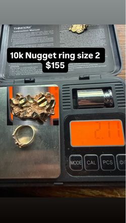 10K Gold Nugget Ring Size 2 oro